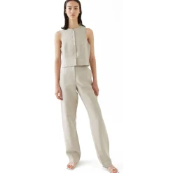 La Rando - Trelew Pants - Linen - Beige - Luxury High Quality Leather - Avvenice