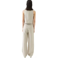 La Rando - Trelew Vest - Linen - Beige - Artisan Top - Luxury High Quality Leather - Avvenice