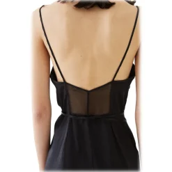 La Rando - Viedma Dress - Silk - Black - Artisan Dress - Luxury High Quality Leather - Avvenice