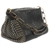 Laura B - Bauletto Bag - Leather and Mesh Bag - Python - Black Dorè - Strap Bag - Luxury High Quality Bag - Avvenice