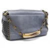 Laura B - Bauletto Big - Leather and Mesh Bag - Lamb - Grey Dorè - Strap Bag - Luxury High Quality Bag - Avvenice