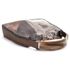 Laura B - Chloe Hand Bag - Pink Bronze Lamb Leather - Gold White Silver Black - Luxury High Quality Bag - Avvenice