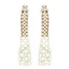 Laura B - Eiffel Earrings - Mesh and Swarovski Earrings - White - White Swarovski - Handmade Earrings - Luxury High Quality - Avvenice