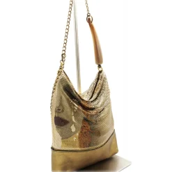 Laura B - Freya Horn Pleated Shoulder Bag - Gold - Black Wonder Woman - Luxury High Quality Bag - Avvenice