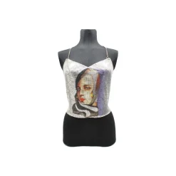Laura B - Freya Top - Silver - Black Wonder Woman - Luxury High Quality Top - Avvenice