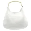 Laura B - Moon Horn Handbag - Leather and Mesh Bag - White - Strap Bag - Luxury High Quality Bag - Avvenice