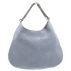 Laura B - Moon Shoulder Bag - Leather and Mesh Bag - Lamb - Grey - Shoudler Bag - Luxury High Quality Bag - Avvenice