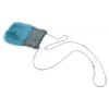 Laura B - Soft Mobile Bag - Lapin Bag with Net and Swarovski - Turquoise - Luxury High Quality Leather Bag - Avvenice
