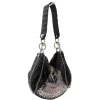 Laura B - U Turn Croco Hand - Black Croco - Black Silver White - Strap Bag - Luxury High Quality Bag - Avvenice