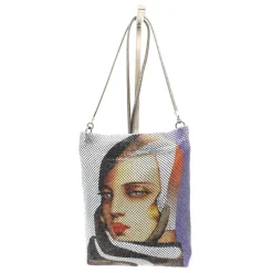 Laura B - Wonder Woman - Tamara Party Bag - Silver - Black Wonder Woman - Luxury High Quality Bag - Avvenice
