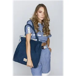 Leda Di Marti - Blue Shopper - Love a Dream - Haute Couture Made in Italy - Luxury High Quality Bag - Avvenice