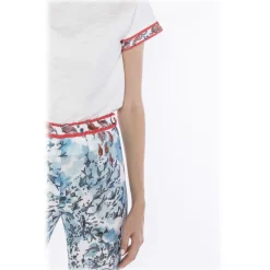 Leda Di Marti - Capodoglio Trousers - Ocean Print - Haute Couture Made in Italy - Luxury High Quality Dress - Avvenice