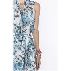 Leda Di Marti - Gange Sleeves Shirt - Ocean Print - Haute Couture Made in Italy - Luxury High Quality Dress - Avvenice