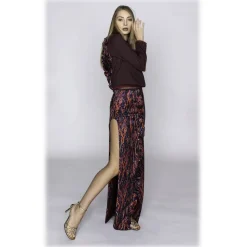 Leda Di Marti - Jacquard Sweatshirt - Leda Collection - Haute Couture Made in Italy - Luxury High Quality Sweatshirt - Avvenice