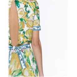 Leda Di Marti - Krill Top - Cedar Print Ocean Decoration - Haute Couture Made in Italy - Luxury High Quality Dress - Avvenice