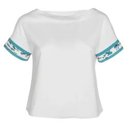 Leda Di Marti - LDM T-Shirt - White Ocean Print - Haute Couture Made in Italy - Luxury High Quality Dress - Avvenice