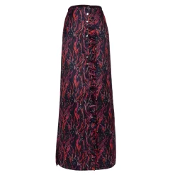 Leda Di Marti - Long Skirt in Red Satin - Leda Collection - Haute Couture Made in Italy - Luxury High Quality Skirt - Avvenice