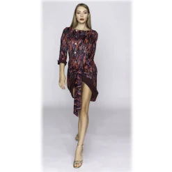 Leda Di Marti - Red Jacket Dress - Leda Collection - Haute Couture Made in Italy - Luxury High Quality Jacket Dress - Avvenice