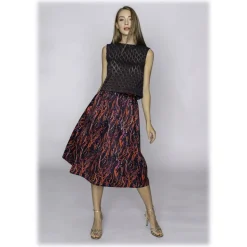 Leda Di Marti - Sleeveless Jacquard Top - Leda Collection - Haute Couture Made in Italy - Luxury High Quality Top - Avvenice