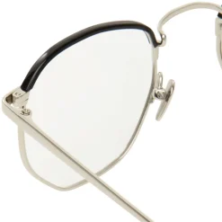 Linda Farrow - 586 C3 Angular Optical Frames - White Gold - Linda Farrow Eyewear - Avvenice