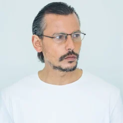 Linda Farrow - 520 C4 Angular Optical Frames - Nickel and Yellow Gold - Linda Farrow Eyewear - Avvenice