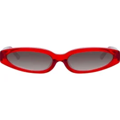 Linda Farrow - 960 C2 Angular Sunglasses - Red - Linda Farrow Eyewear - Dazed Lila Moss Official - Avvenice