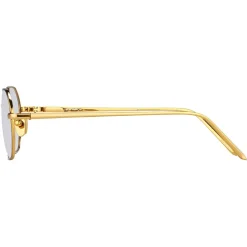 Linda Farrow - 520 C6 Angular Optical Frames - Yellow Gold and Nickel - Linda Farrow Eyewear - Avvenice