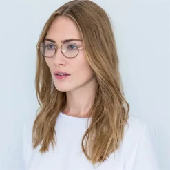 Linda Farrow - 520 C6 Angular Optical Frames - Yellow Gold and Nickel - Linda Farrow Eyewear - Avvenice