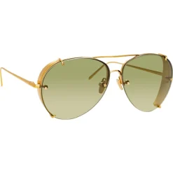Linda Farrow - 729 C5 Aviator Sunglasses - Yellow Gold - Linda Farrow Eyewear - Avvenice