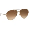 Linda Farrow - 859 C6 Aviator Sunglasses - Light Gold - Linda Farrow Eyewear - Avvenice