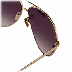 Linda Farrow - 398 C3 Aviator Sunglasses - Matt Yellow Gold - Linda Farrow Eyewear - Kendall Jenner - Alessandra Ambrosio - Avvenice