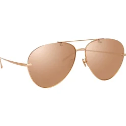 Linda Farrow - 859 C3 Aviator Sunglasses - Rose Gold - Linda Farrow Eyewear - Avvenice