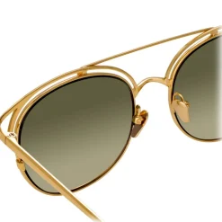 Linda Farrow - 682 C5 Aviator Sunglasses - Yellow Gold - Linda Farrow Eyewear - Avvenice