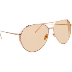 Linda Farrow - 425 C15 Aviator Sunglasses - Rose Gold - Linda Farrow Eyewear - Avvenice