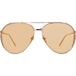 Linda Farrow - 425 C15 Aviator Sunglasses - Rose Gold - Linda Farrow Eyewear - Avvenice