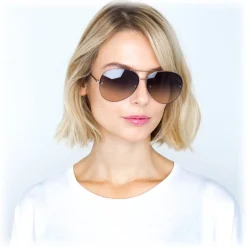 Linda Farrow - 574 C6 Aviator Sunglasses - Gold - Linda Farrow Eyewear - Avvenice