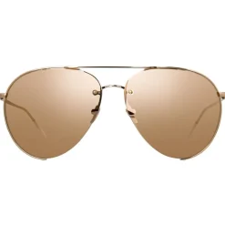 Linda Farrow - 624 C3 Aviator Sunglasses - Rose Gold - Linda Farrow Eyewear - Avvenice