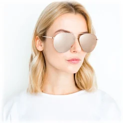 Linda Farrow - 624 C3 Aviator Sunglasses - Rose Gold - Linda Farrow Eyewear - Avvenice