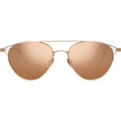 Linda Farrow - 804 C3 Aviator Sunglasses - Rose Gold - Linda Farrow Eyewear - Avvenice