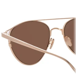 Linda Farrow - 804 C3 Aviator Sunglasses - Rose Gold - Linda Farrow Eyewear - Avvenice