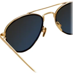 Linda Farrow - 739 C4 Aviator Sunglasses - Yellow Gold and Tortoiseshell - Linda Farrow Eyewear - Avvenice