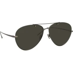 Linda Farrow - 859 C5 Aviator Sunglasses - Nickel - Linda Farrow Eyewear - Avvenice