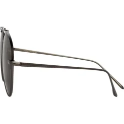 Linda Farrow - 859 C5 Aviator Sunglasses - Nickel - Linda Farrow Eyewear - Avvenice