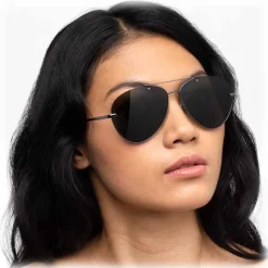 Linda Farrow - 859 C5 Aviator Sunglasses - Nickel - Linda Farrow Eyewear - Avvenice