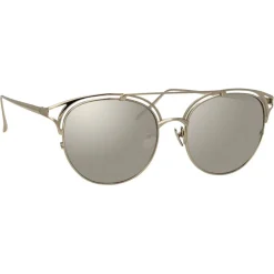 Linda Farrow - 682 C2 Aviator Sunglasses - White Gold - Linda Farrow Eyewear - Avvenice