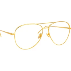 Linda Farrow - 751 C1 Aviator Optical Frames - Yellow Gold - Linda Farrow Eyewear - Avvenice