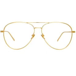 Linda Farrow - 751 C1 Aviator Optical Frames - Yellow Gold - Linda Farrow Eyewear - Avvenice