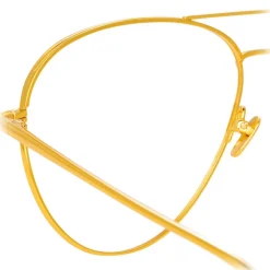 Linda Farrow - 751 C1 Aviator Optical Frames - Yellow Gold - Linda Farrow Eyewear - Avvenice