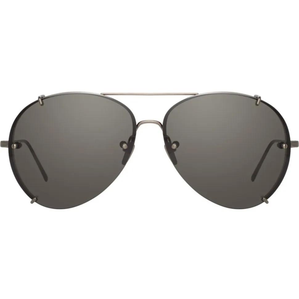 Linda Farrow - 729 C4 Aviator Sunglasses - Nickel - Linda Farrow Eyewear - Avvenice
