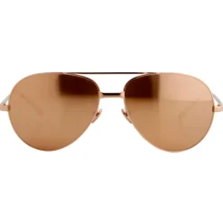 Linda Farrow - 128 C6 Aviator Sunglasses - Rose Gold - Linda Farrow Eyewear - Alessandra Ambrosio Official - Avvenice